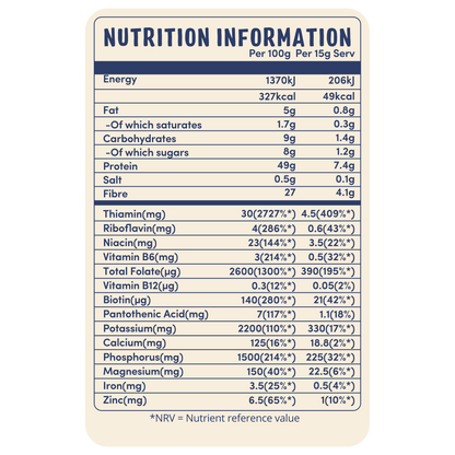 Unfortified nutritional yeast nutrition facts - natural B vitamins and protein